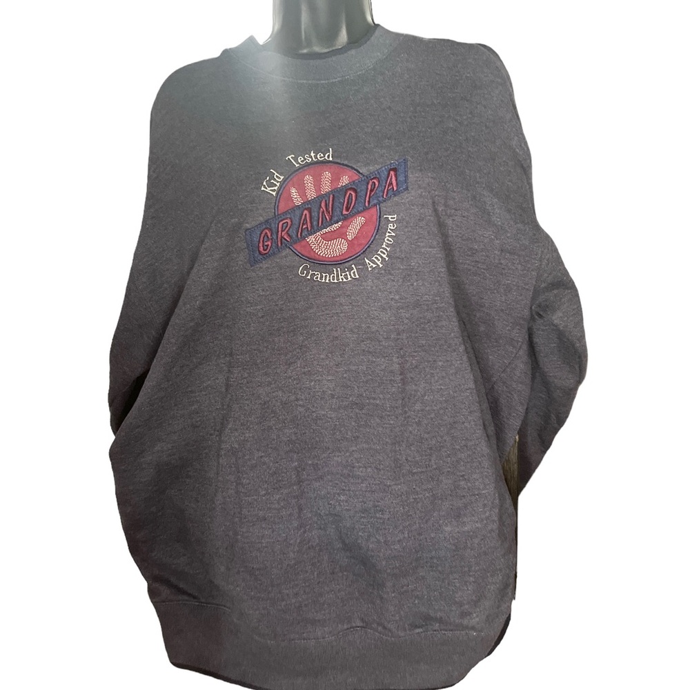 ‘Kid Tested Grandkid Approved Grandpa’ Vintage Crewneck Size XL